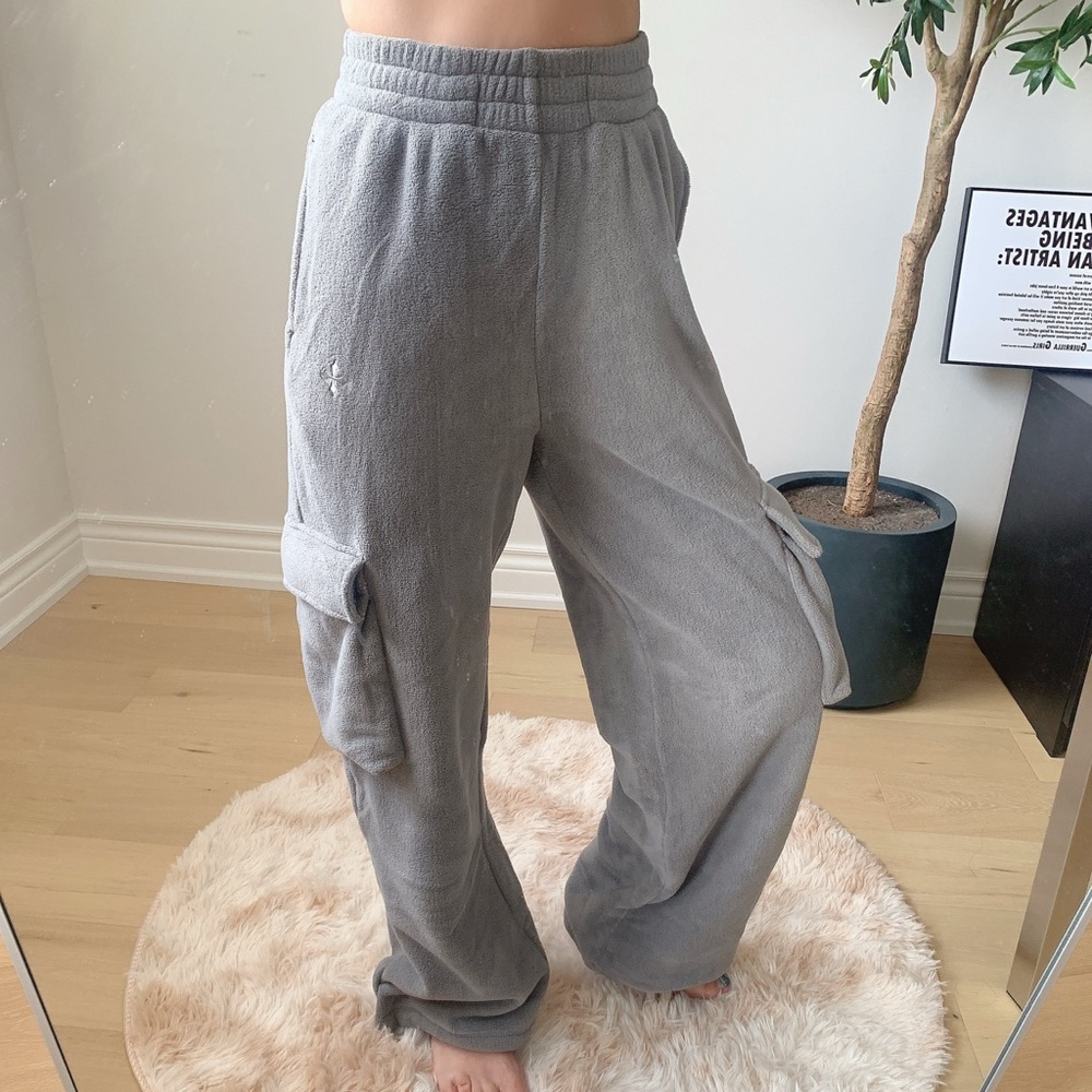 ClimaxVision Thick Fleece Cargo Pants Grey | Double-Sided Fleece | Size S